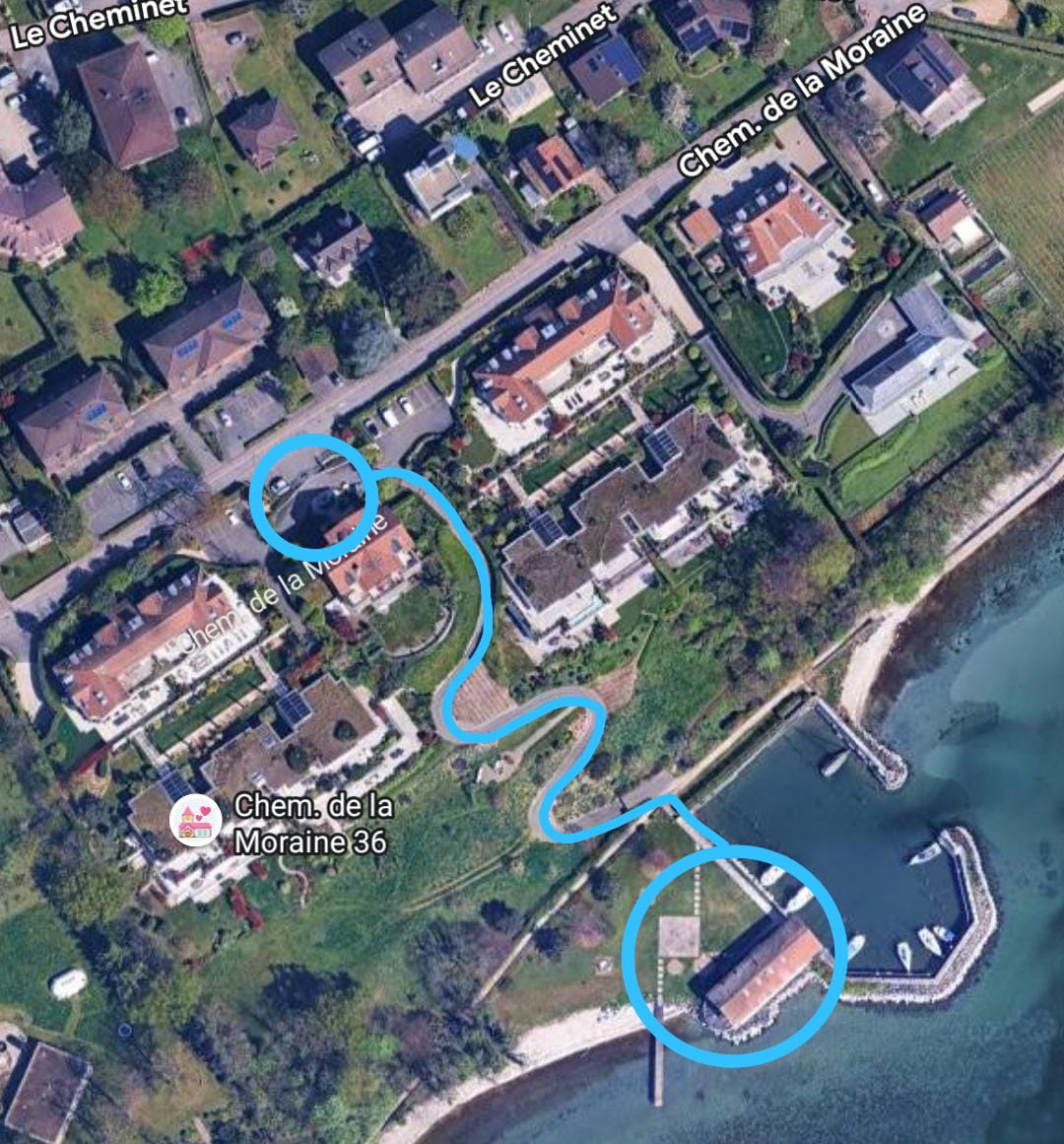 Path from the main gate to the lakeside boathouse